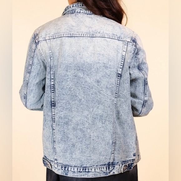 🎉❤️ NEW Gracie Relaxed Fit Denim Curvy Plus Jean Jacket Size 3X - Picture 3 of 3